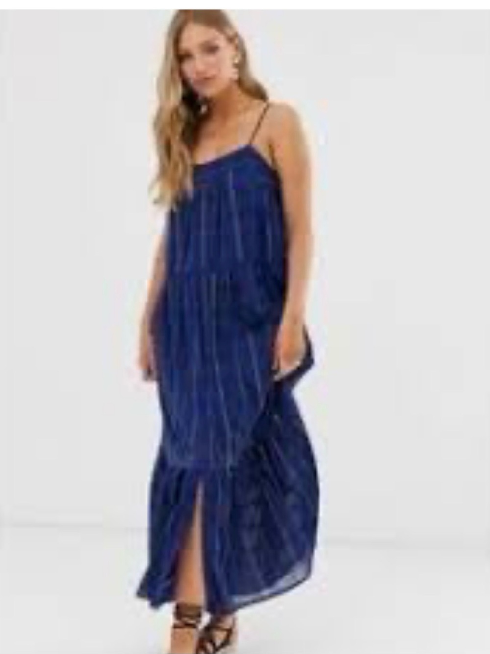 ba&sh Striped Spaghetti Strap Maxi Dress